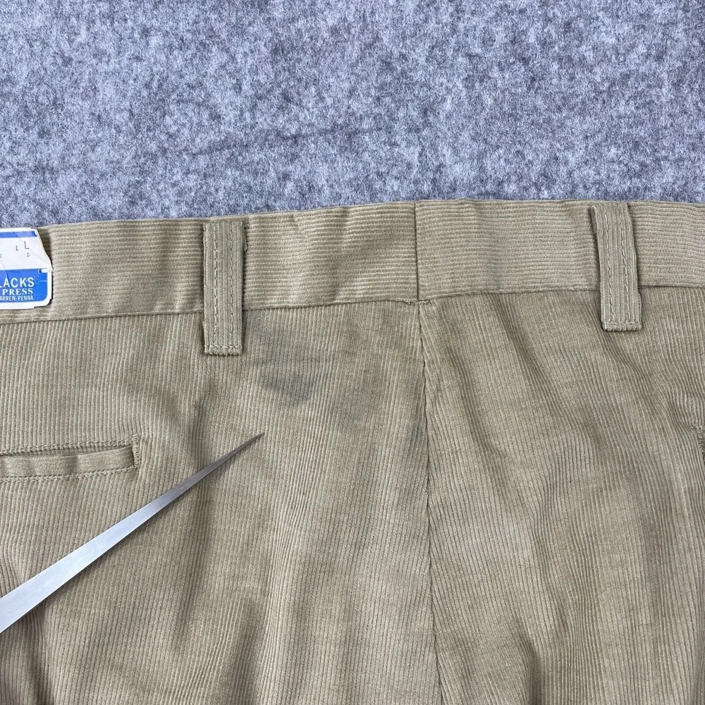 John Blair Corduroy PantsMen's 40 (38) Tan Flat Front New Old Stock Tags VTG